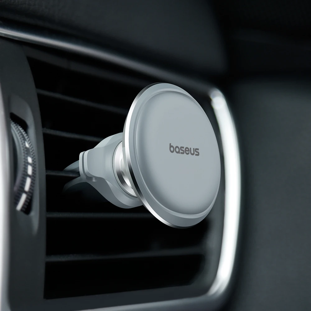 Baseus Magnetic Air Vent magnetinis automobilio grotelių laikiklis (sidabrinis)