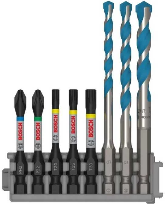Grąžtas Grąžtų ir sukimo antgalių komplektas Bosch 2608577144; 8 vnt.