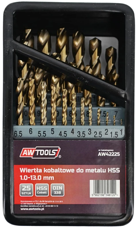 Grąžtas AW-Tools AWTOOLS GRĄŽŲ METALO KOBALTŲ RINKINYS 25 vnt