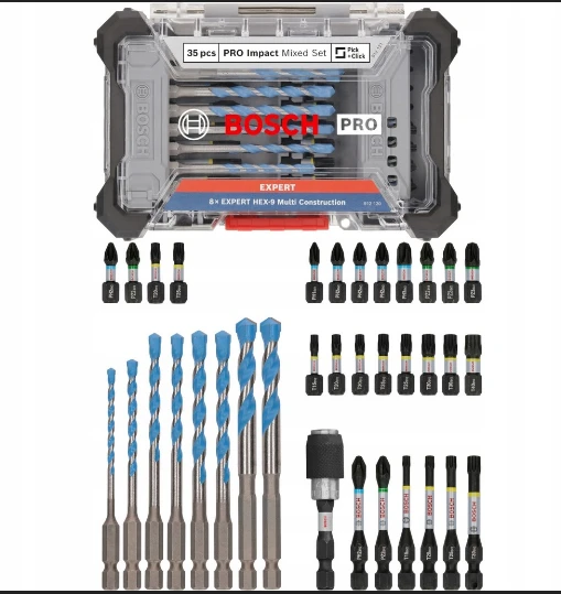 Grąžtas Bosch 35 dalių komplektas PRO Impact M.Constr.