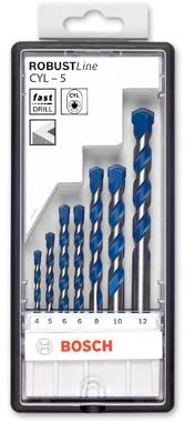 Bosch grąžtų betonui rinkinys ROBUST LINE CYL-5 4; 5; 6; 6; 8 mm, 5 vnt.