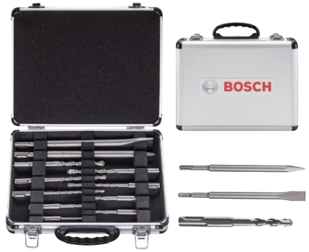 Bosch grąžtų ir kaltų rinkinys lagamine 11 vnt