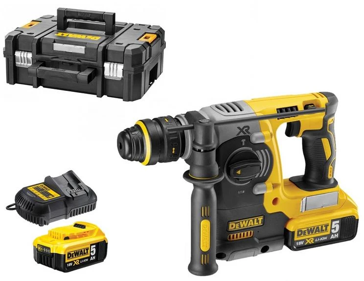 DEWALT akumuliatorinis perforatorius DCH273P2T SDS-PLUS, 18V, 2.1J, 2 x 5.0Ah, TSTAK