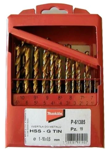 Grąžtas Makita Rinkinys grąžtų TYTAN HSS-G TIN 19szt 1-10mm