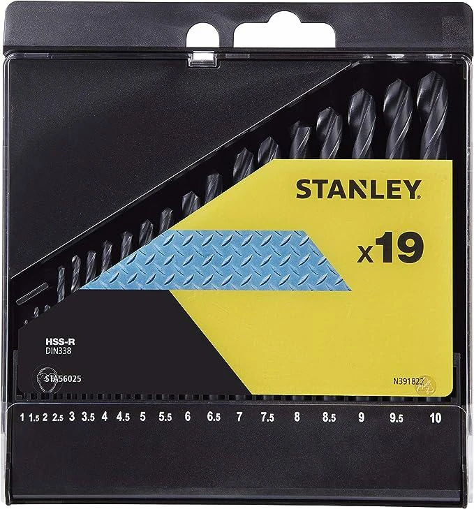 Grąžtas STANLEY GRAŽTŲ RINKINYS METALUI 19 vnt. 1-10 mm