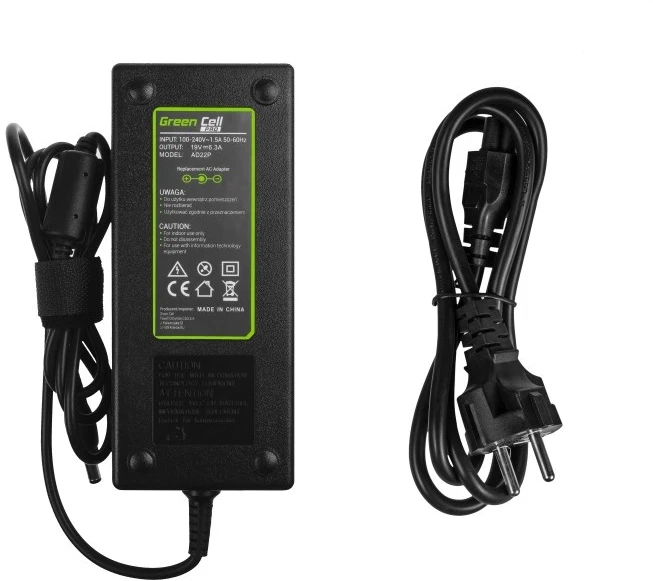 Žalias Cell GREENCELL AD22P maitinimo įkroviklis Žalias Cell PRO 19V 6.3A 120W, skirtas Asus G56 G60 K73 K73S K73S