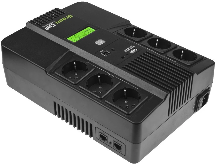 Green Cell Žalias Cell GREENCELL UPS06 UPS Žalias Cell AiO su LCD 600VA