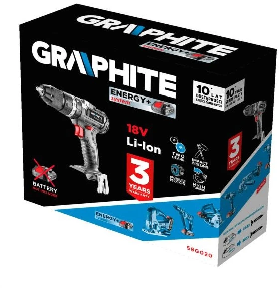 Graphite smūginis gręžtuvas/suktuvas 18 V