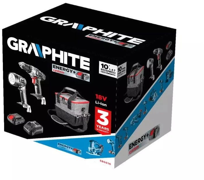 Akumuliatorinių įrankių komplektas 18V GRAPHITE 58G016