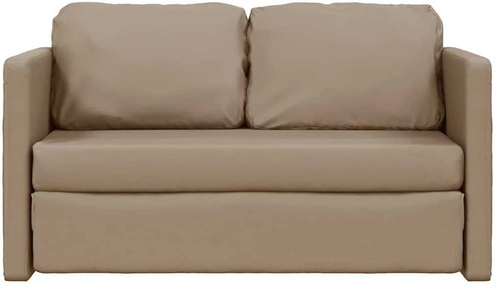 Grindų sofa-lova, 2-1, kapučino, 112x174x55cm, dirbtinė oda