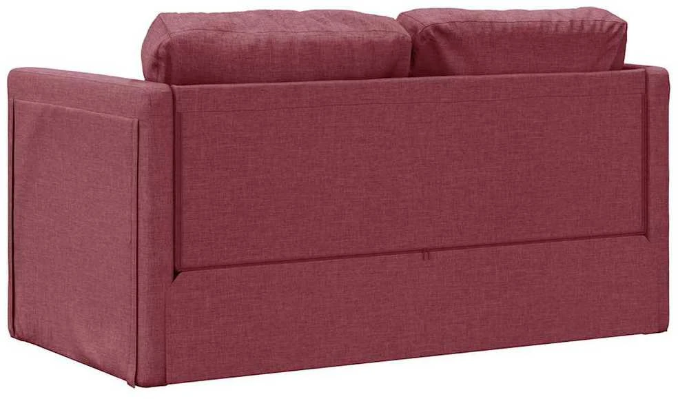 Grindų sofa-lova, 2-1, raudonojo vyno, 112x174x55cm, audinys