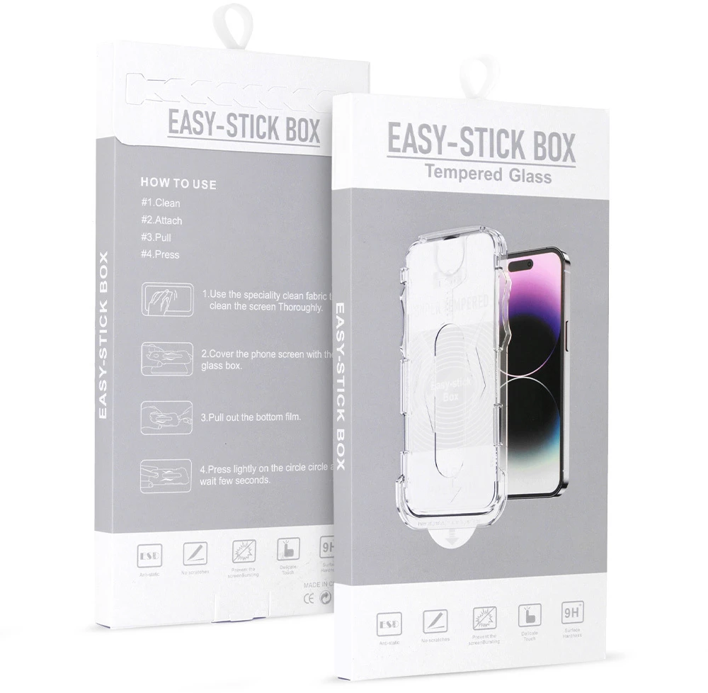 Fusion Accessories Grūdintas stiklas Full Glue Easy-Stick Box, skirtas iPhone 17 PRO MAX/18 PRO MAX, Juodas