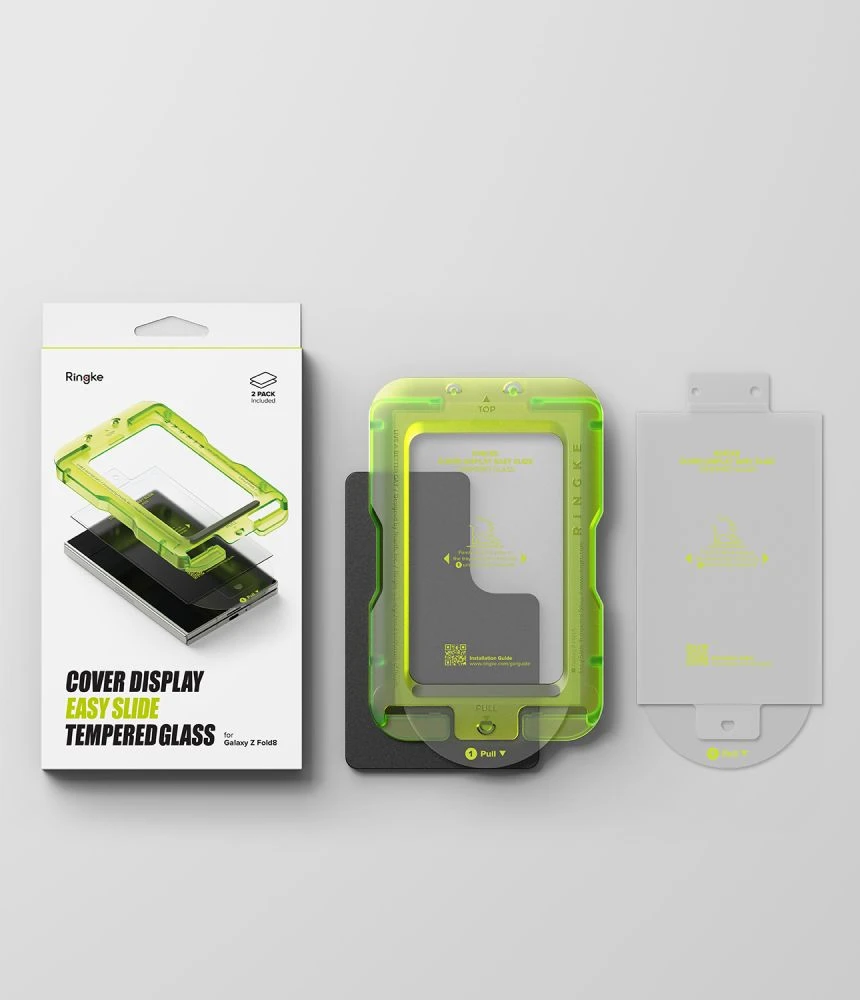 GRŪDINTAS STIKLAS RINGKE COVER DISPLAY EASY SLIDE 2-PACK GALAXY Z FOLD 8 CLEAR