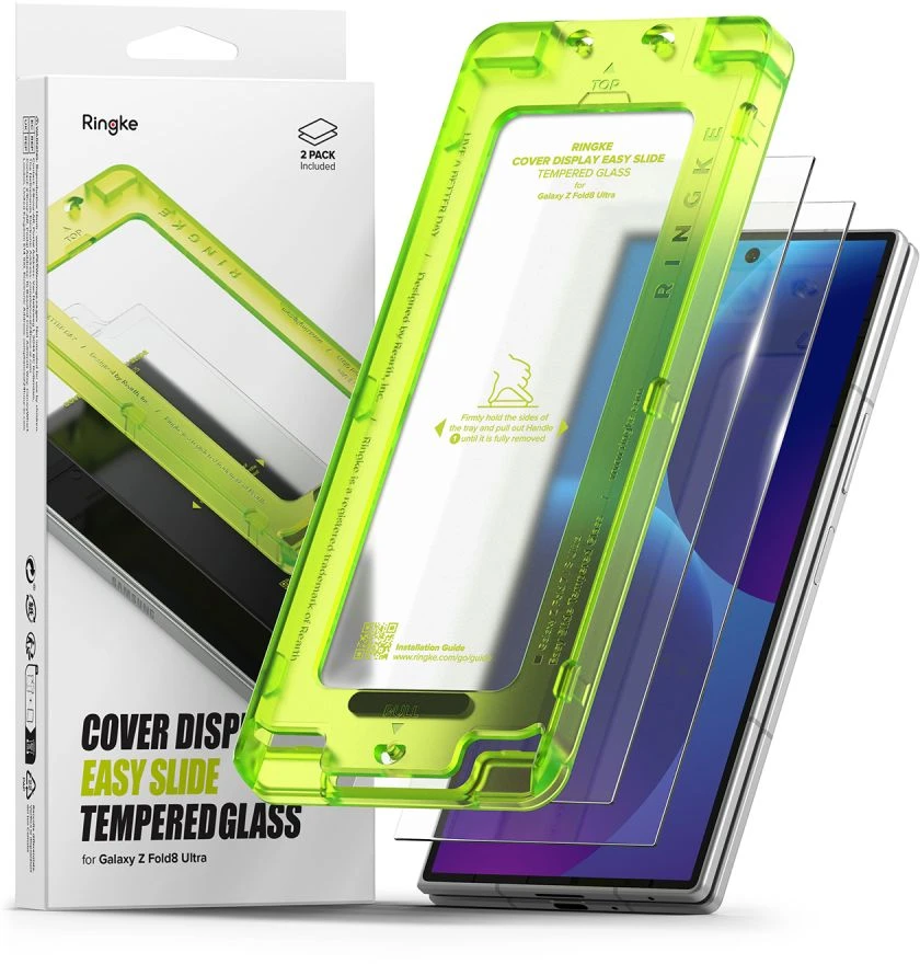 GRŪDINTAS STIKLAS RINGKE COVER DISPLAY EASY SLIDE 2-PACK GALAXY Z FOLD 8 ULTRA CLEAR