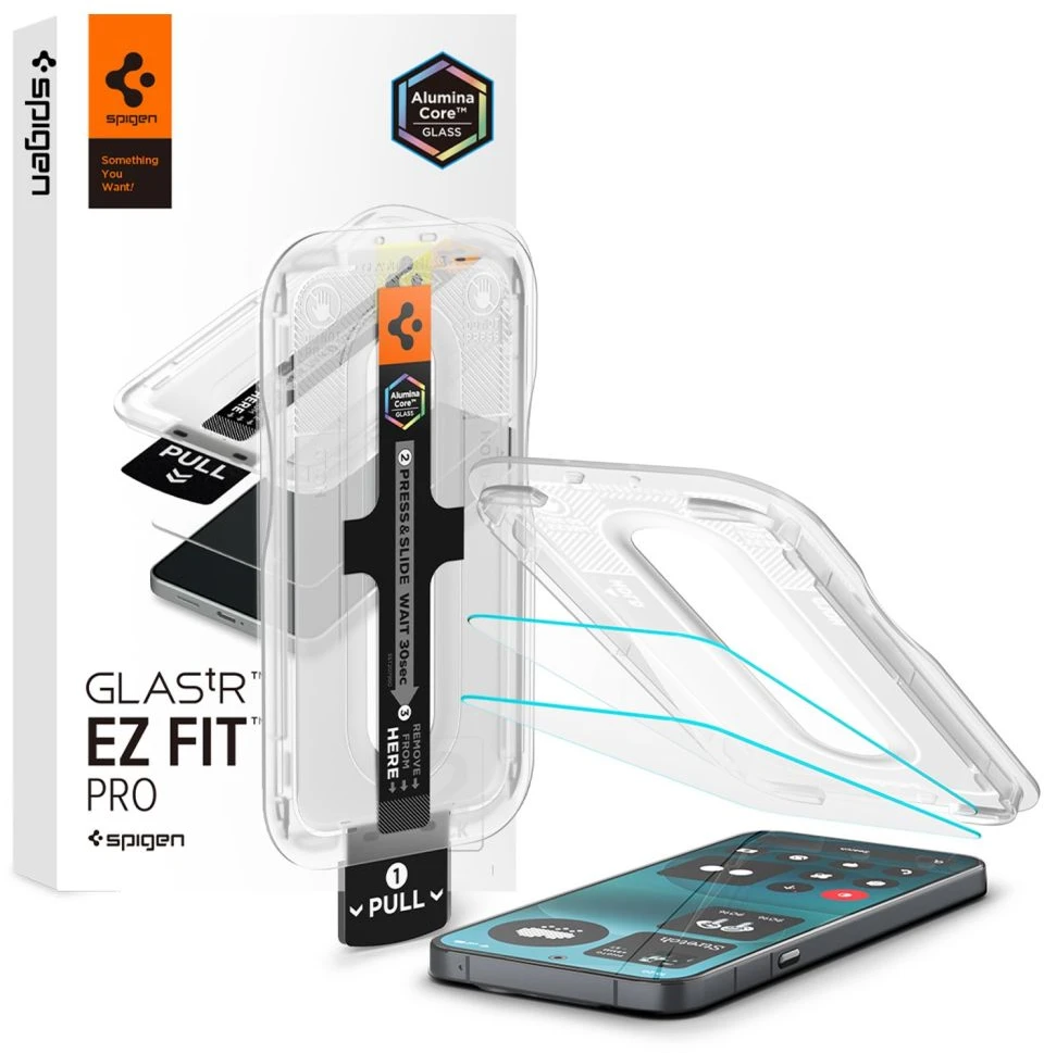GRŪDINTAS STIKLAS Spigen GLAS.TR EZ FIT PRO AC HD 2-PACK NOTHING PHONE 4A PRO CLEAR