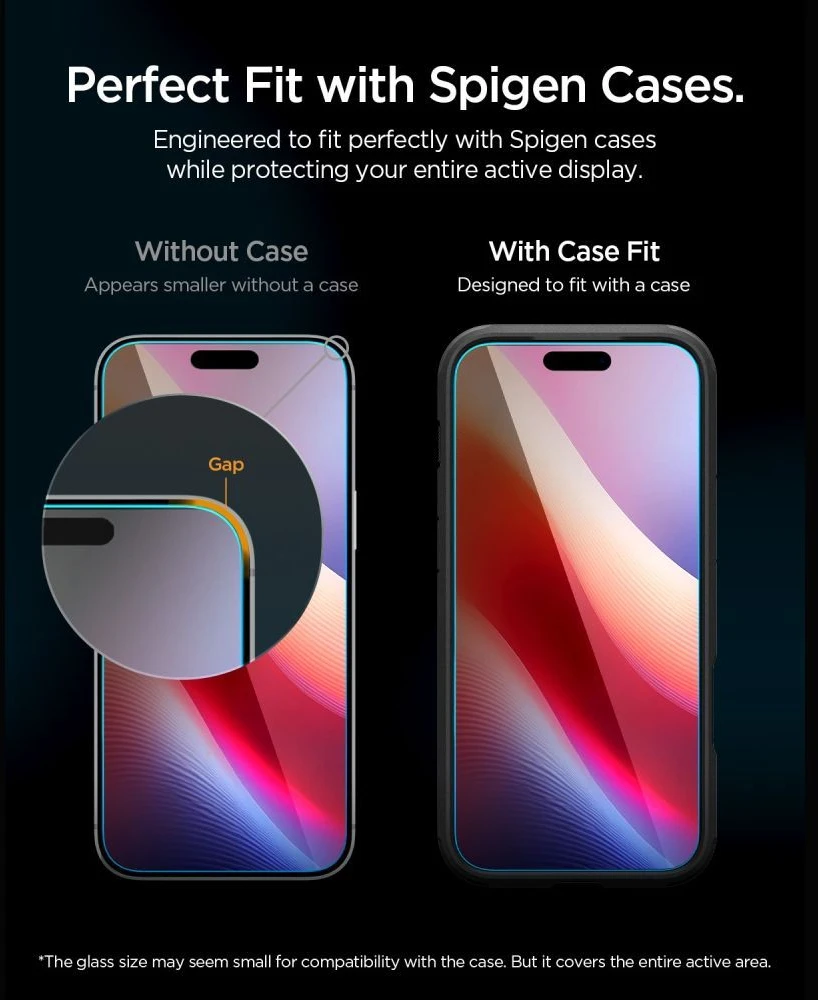 GRŪDINTAS STIKLAS Spigen GLAS.TR EZ FIT Pro HD AC 2-PACK iPhone 16 Pro / 17 / 17 Pro / 18 Pro SKAIDRUS