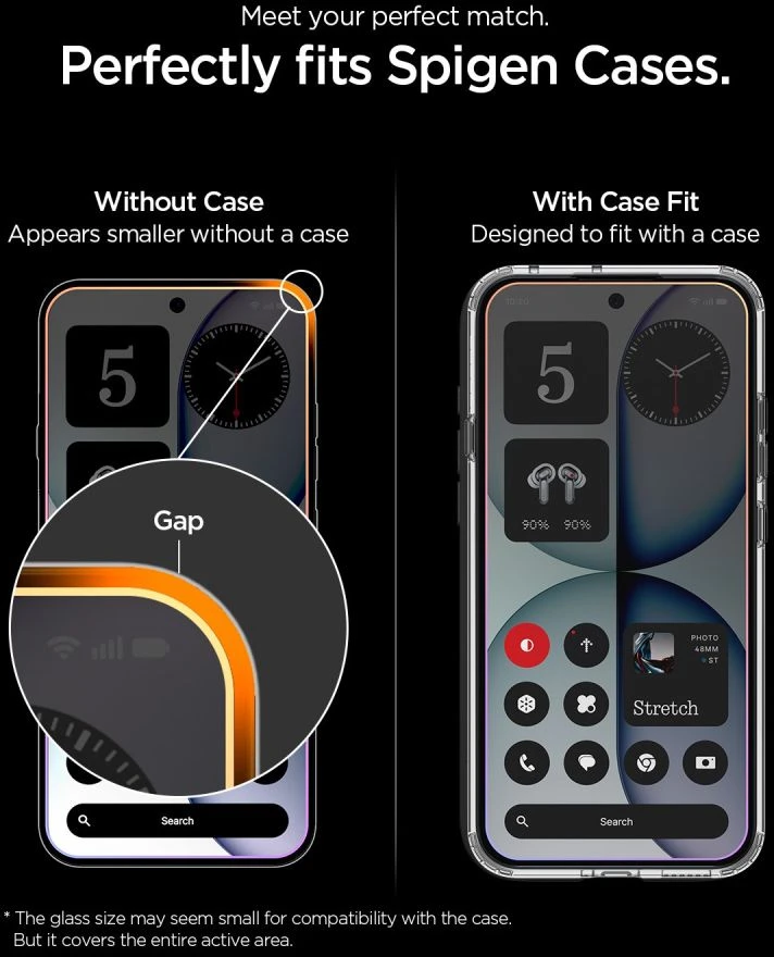 GRŪDINTAS STIKLAS Spigen GLAS.TR EZ FIT PRO AC HD 2-PACK NOTHING PHONE 4A SKAIDRUS