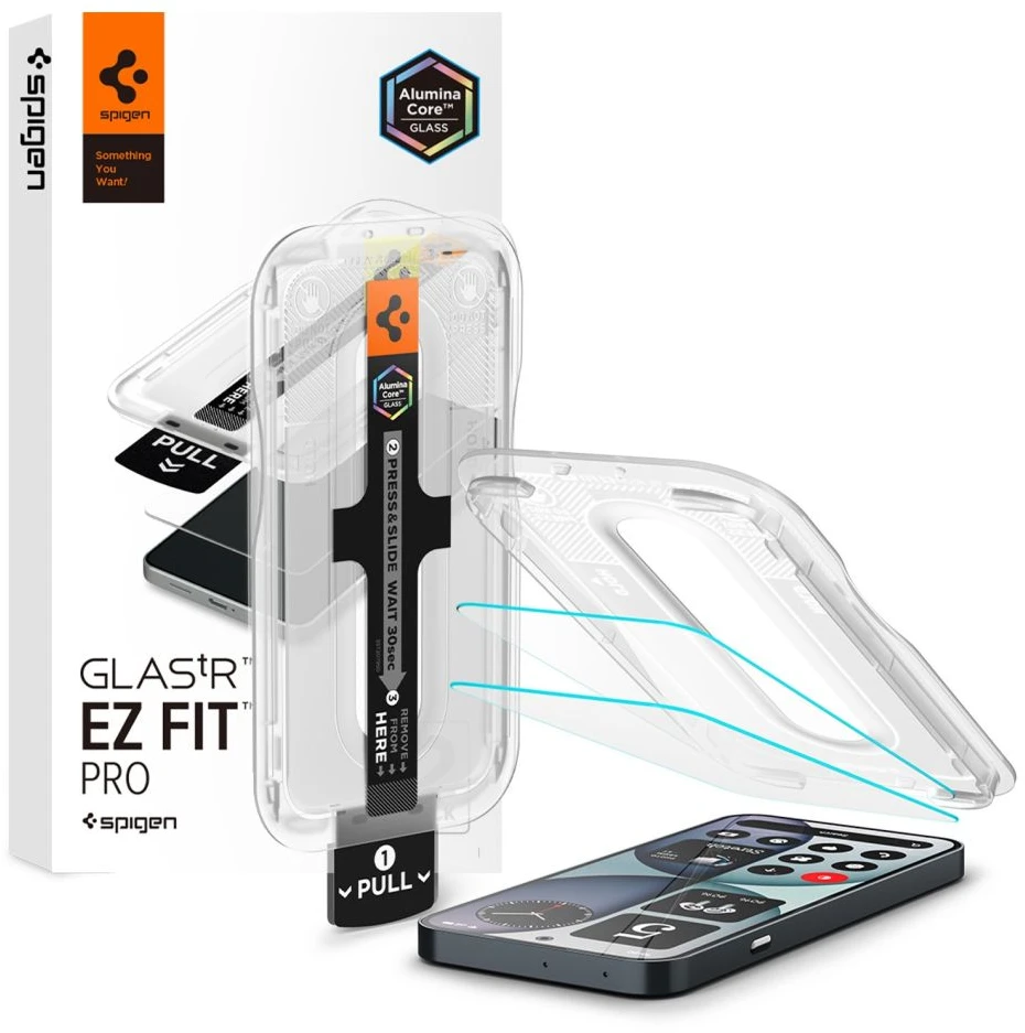 GRŪDINTAS STIKLAS Spigen GLAS.TR EZ FIT PRO AC HD 2-PACK NOTHING PHONE 4A SKAIDRUS