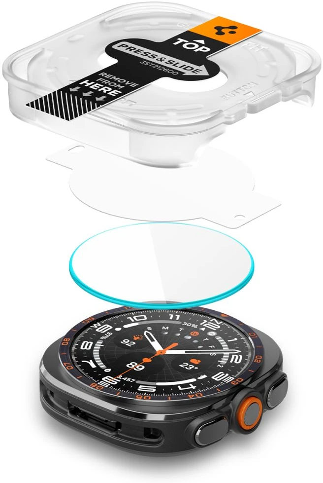 GRŪDINTAS STIKLAS Spigen GLAS.TR EZ-FIT AC 2-PACK Samsung Galaxy WATCH ULTRA 2 2026 (47 MM) SKAIDRUS