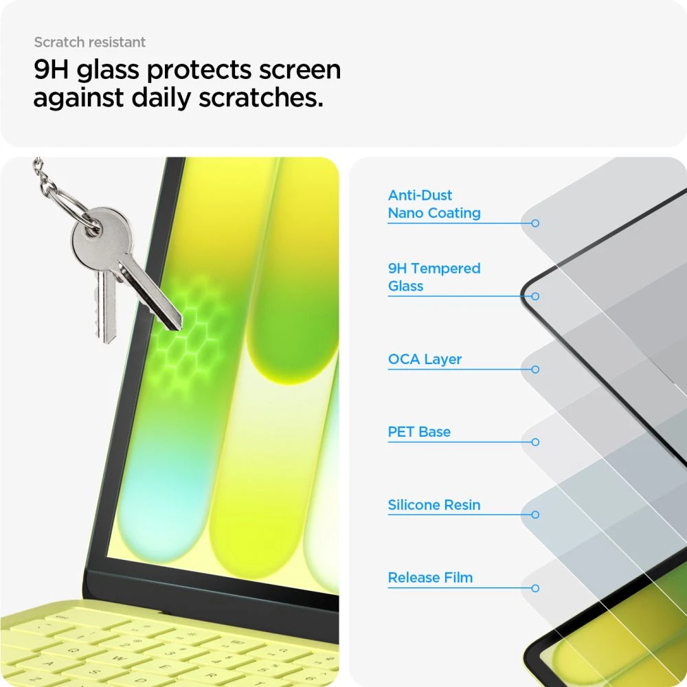GRŪDINTAS STIKLAS SPIGEN GLAS.TR SLIM FC MACBOOK NEO 13 2026 Juodas