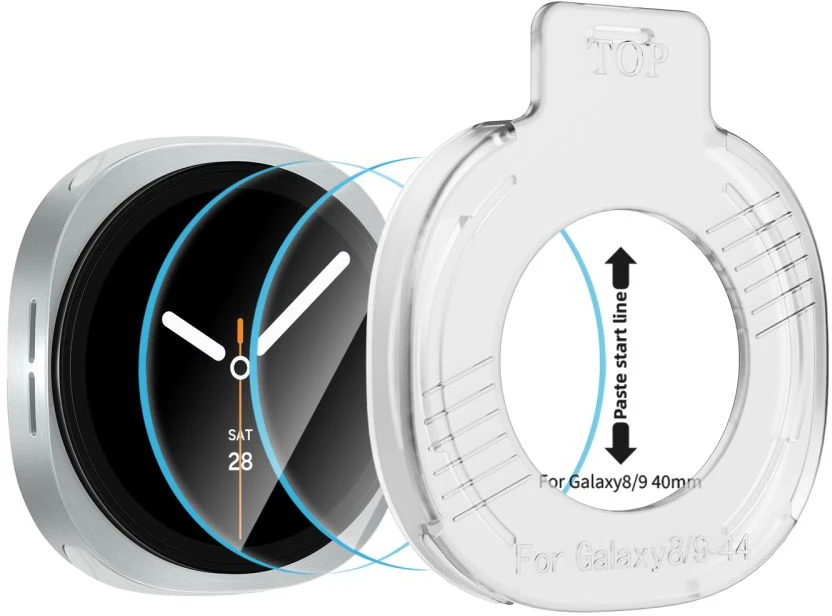 GRŪDINTAS STIKLAS Tech-Protect EASY SET+ 2-PACK SAMSUNG Samsung Galaxy WATCH 8 / 9 (40 MM) SKAIDRUS