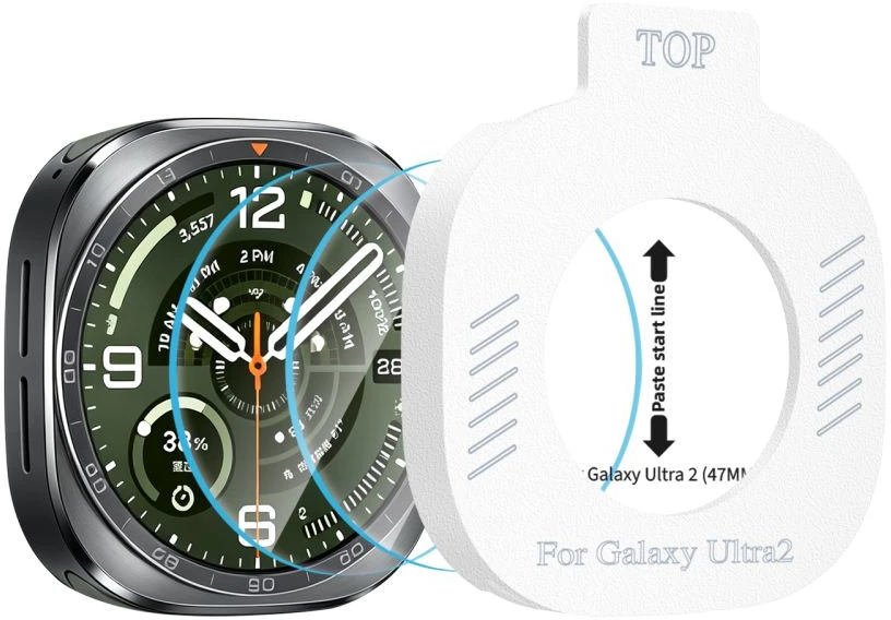 GRŪDINTAS STIKLAS Tech-Protect EASY SET+ 2-PACK SAMSUNG Samsung Galaxy WATCH ULTRA 2 2026 (47 MM) SKAIDRUS