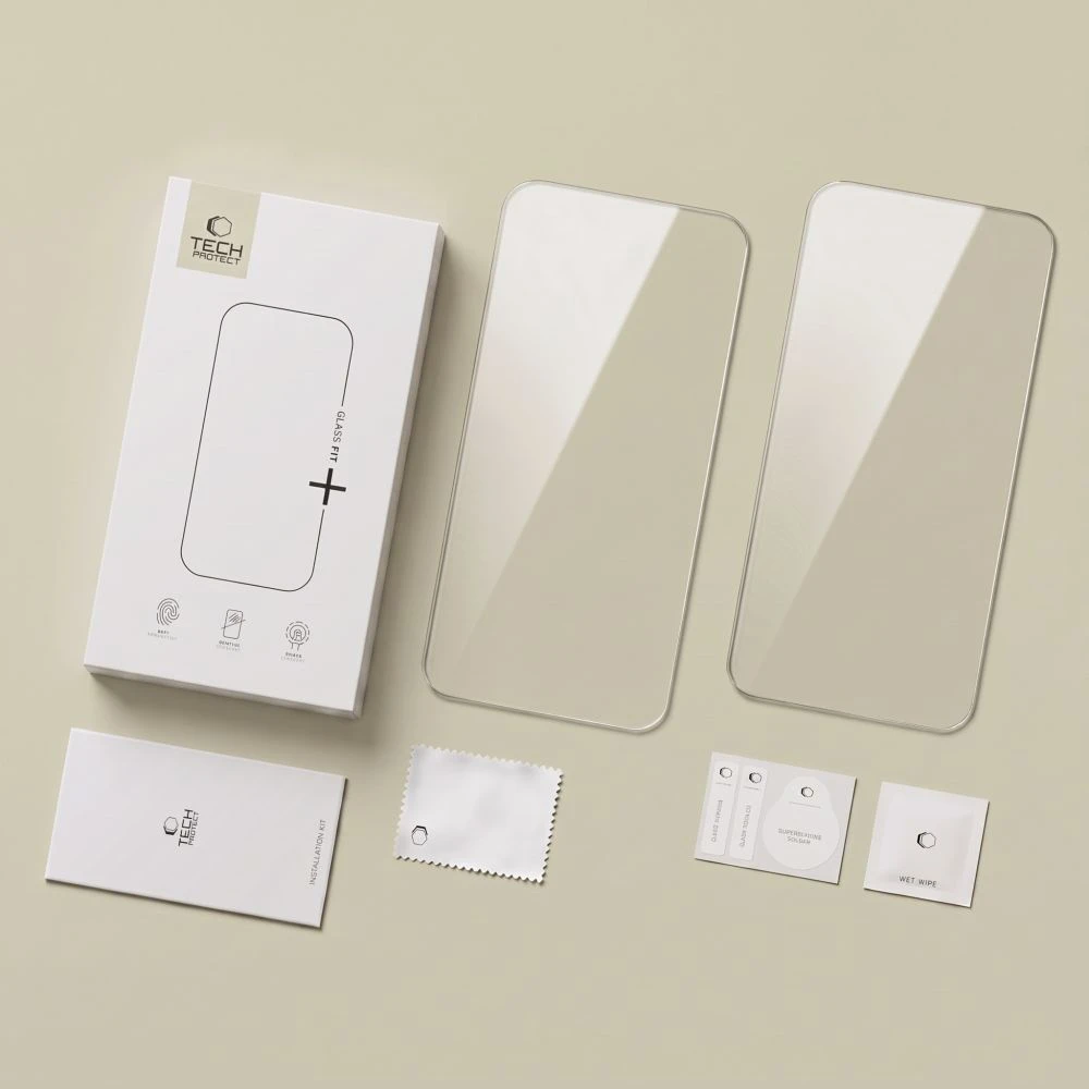 GRŪDINTAS STIKLAS TECH-PROTECT GLASS FIT+ 2 VNT. Samsung Galaxy S26 FE SKAIDRUS
