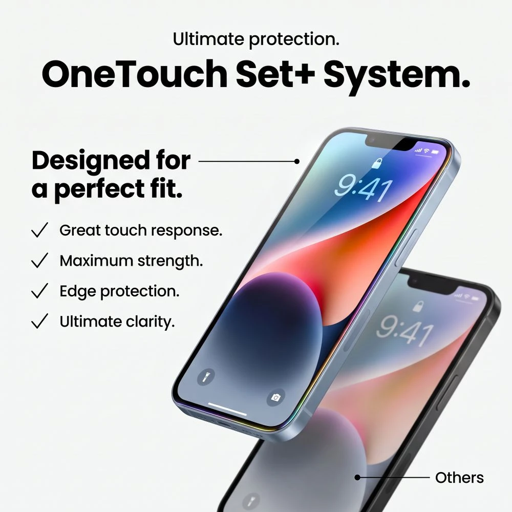GRŪDINTAS STIKLAS Tech-Protect ONETOUCH SET+ 2-PACK iPhone 17 PRO MAX / 18 PRO MAX SKAIDRUS