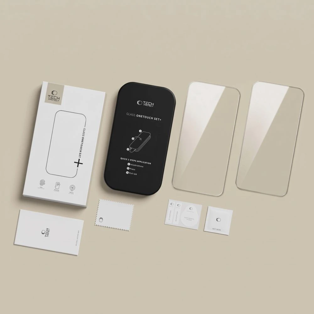 GRŪDINTAS STIKLAS Tech-Protect ONETOUCH SET+ 2-PACK iPhone 17 PRO MAX / 18 PRO MAX SKAIDRUS