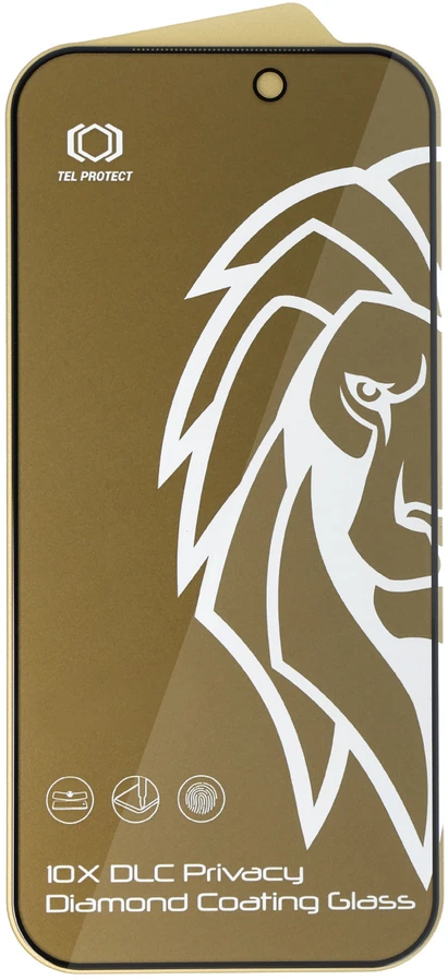 Grūdintas stiklas Tel Protect 10X Privacy DLC Diamond Coating, skirtas Iphone 18 Pro