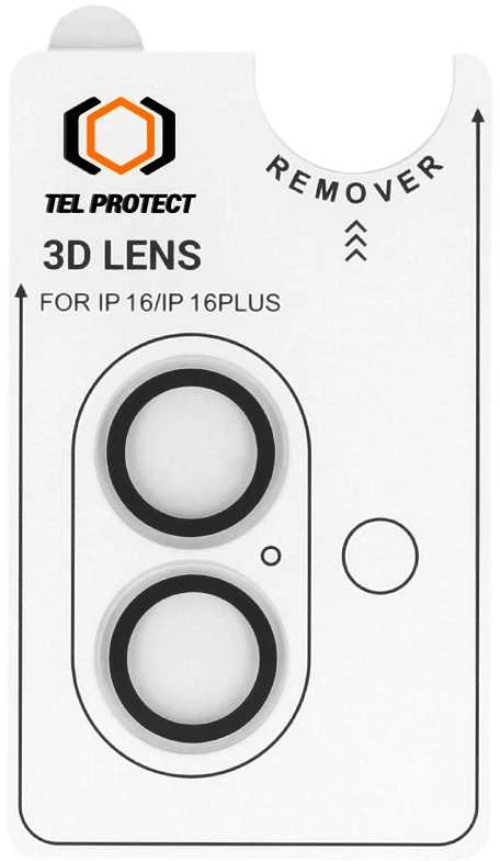 Grūdintas stiklas Tel Protect 3D Lens skirtas Apple iPhone 16/16 Plus skaidrus (objektyvui 2 vnt)