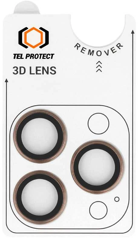 Grūdintas stiklas Tel Protect 3D Lens skirtas Apple iPhone 15 Pro/15 Pro Max titan (objektyvui 3 vnt)