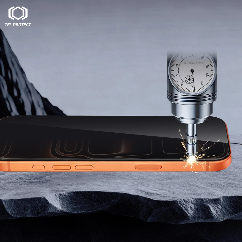 Grūdintas stiklas Tel Protect Dust-Free Easy Fit Privacy Titan skirtas Apple iPhone 17 Pro Max juodas
