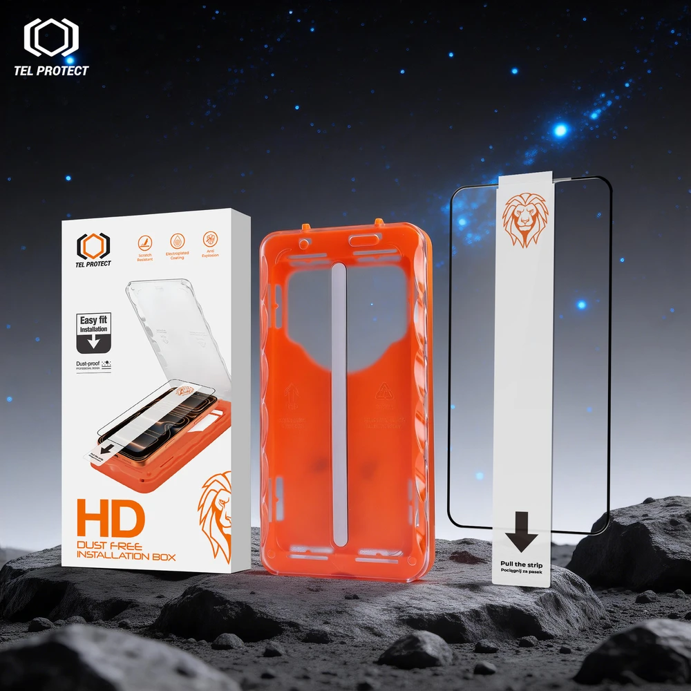 Grūdintas stiklas Tel Protect Dust-Free Easy Fit HD Titan skirtas Apple iPhone 16 Pro Max juodas