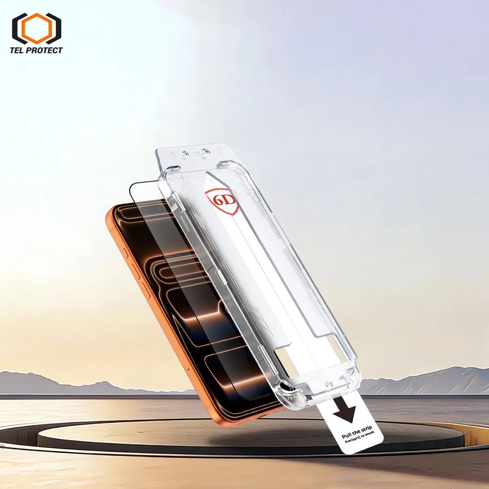 Grūdintas stiklas Tel Protect Dust-Free Easy Fit Full Glue 6D skirtas Apple iPhone 14 Pro Max juodas