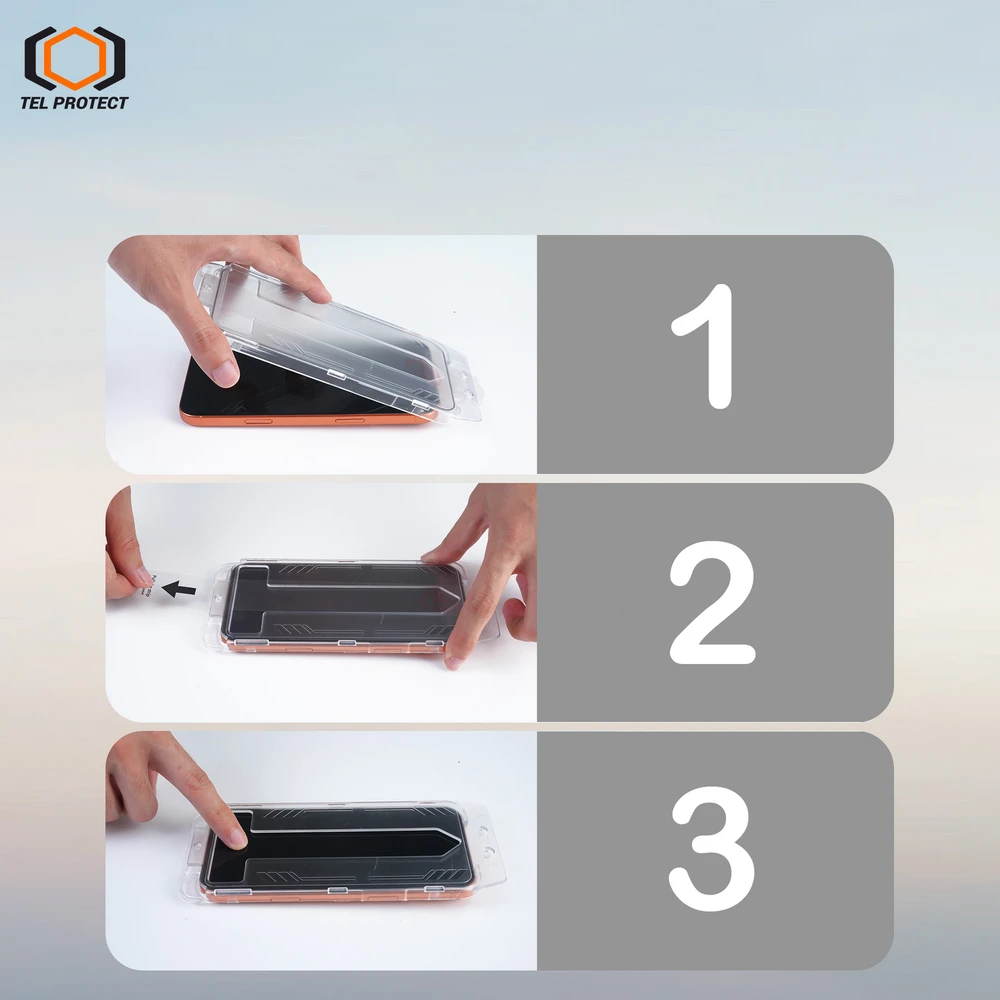 Grūdintas stiklas Tel Protect Dust-Free Easy Fit Full Glue 6D skirtas Apple iPhone 14 Pro Max juodas