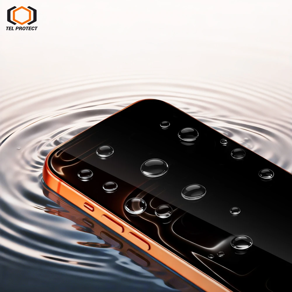 Grūdintas stiklas Tel Protect Dust-Free Easy Fit Privacy Full Glue 6D skirtas Apple iPhone 15 Pro juodas