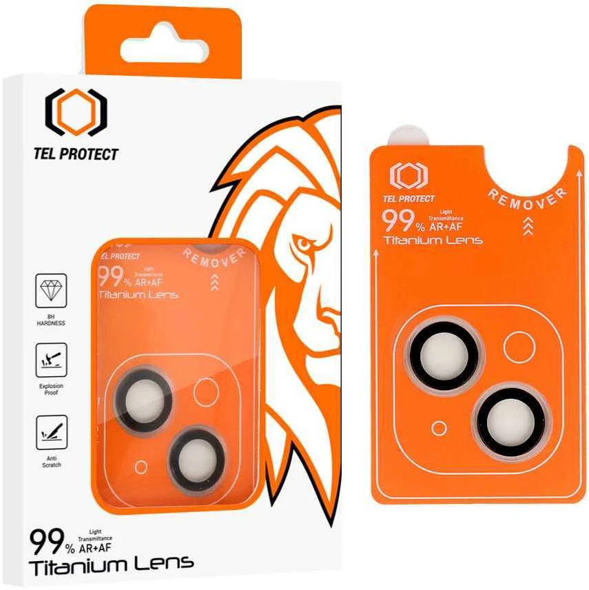 Apsauginis stiklas Tel Protect Titanium Lens 99% AR į aparat skirtas Apple iPhone 14/14 Plus/16e transparent (2 vnt)