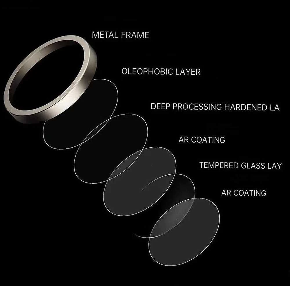 Grūdintas stiklas Tel Protect Titanium Lens 99% AR skirtas Apple iPhone 16 Pro/16 Pro Max titan (objektyvui 3 vnt)