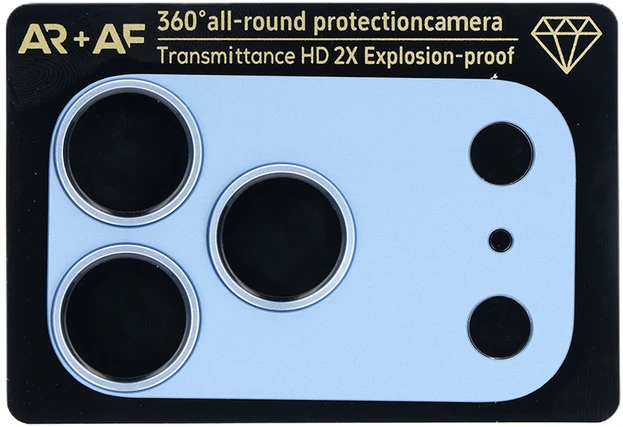Fusion Accessories Grūdinto stiklo „Aluminum Metal Camera Full Cover Lens“ apsauga kamerai, skirta iPhone 18 Pro Max, mėlyna (salelė + tinklelis)