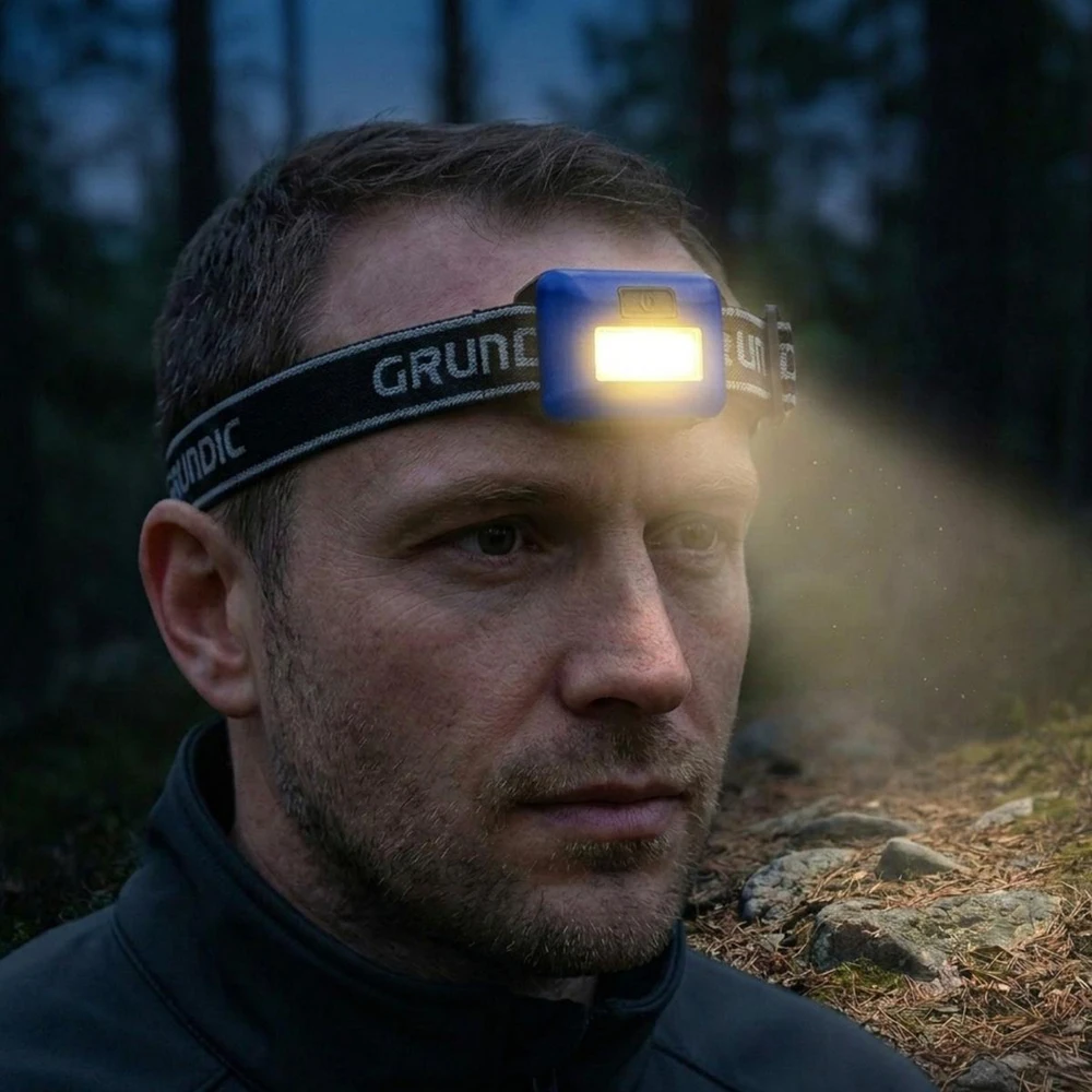 Grundig Turistinė LED COB priekinė lemputė mėlyna