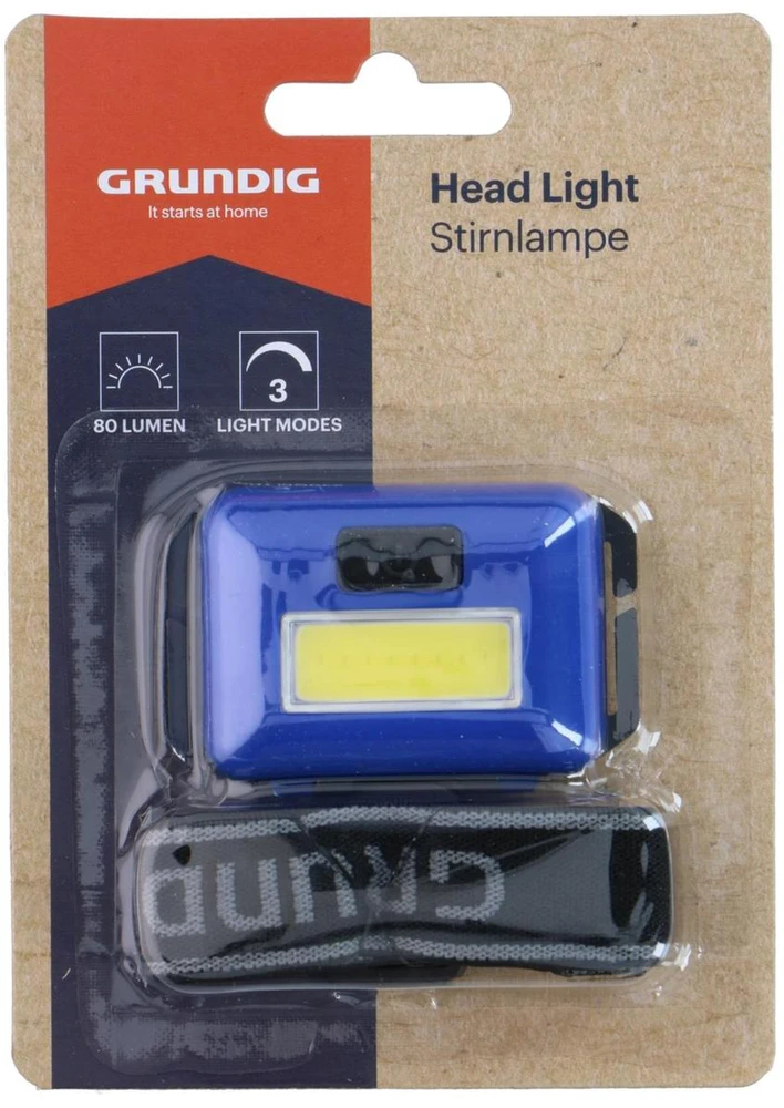 Grundig Turistinė LED COB priekinė lemputė mėlyna