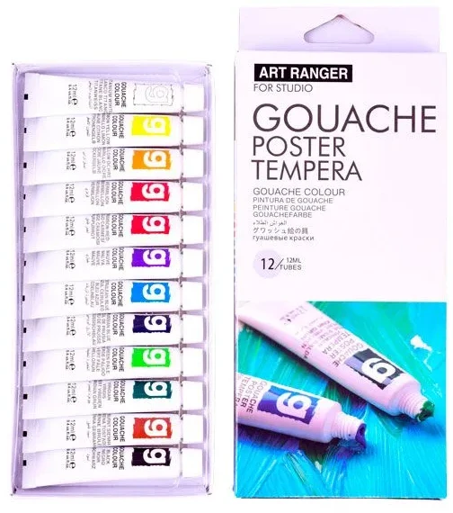 Guašas Art Rangers 12 spalvų 12 ml tūbelėje