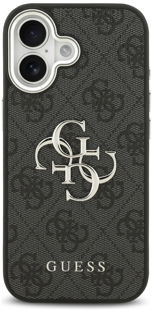 GUESS case for IPHONE 17 GUHCP17SP4G4SMCK (4G PU Odinis dėklas with Big 4G and Classic Logo and Sidabrinis Metal Camera Frame) juodas