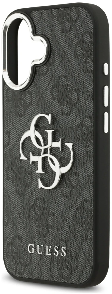GUESS case for IPHONE 17 GUHCP17SP4G4SMCK (4G PU Odinis dėklas with Big 4G and Classic Logo and Sidabrinis Metal Camera Frame) juodas