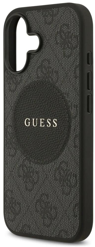 „Guess 4G Circle Classic Logo MagSafe“ dėklas, skirtas iPhone 17 - juodas