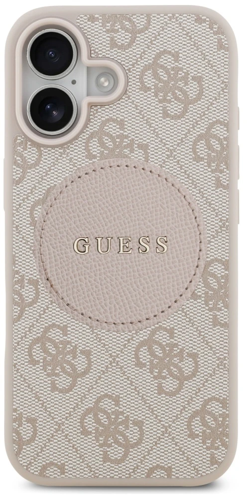 Dėklas Guess 4G Circle Classic Logo MagSafe Apple iPhone 17 rožinės spalvos