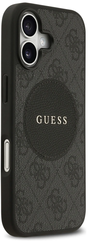 „Guess 4G Circle Classic Logo MagSafe“ dėklas, skirtas iPhone 17 - juodas