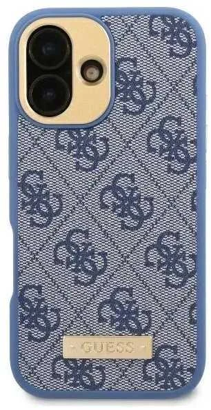 Guess 4G Logo Plate MagSafe Case Apple iPhone 16 Pro Max - dėklas telefonui mėlynos spalvos