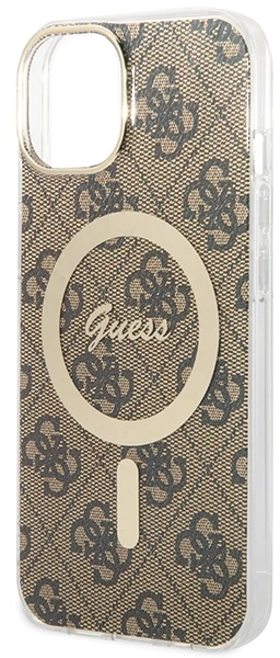 Guess GUHMP13MH4STW Apple iPhone 13 / 14 / 15 6.1″ rudos spalvos kietas dėklas 4G MagSafe